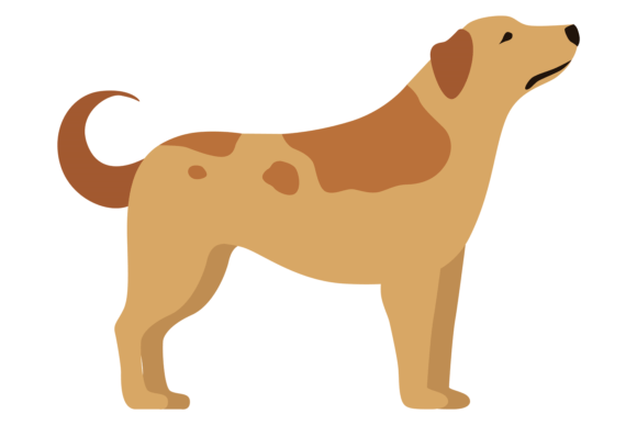 Dog Standing. Cartoon Pet. Domestic Anim