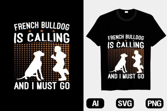French Bulldog Calling T-Shirt Design