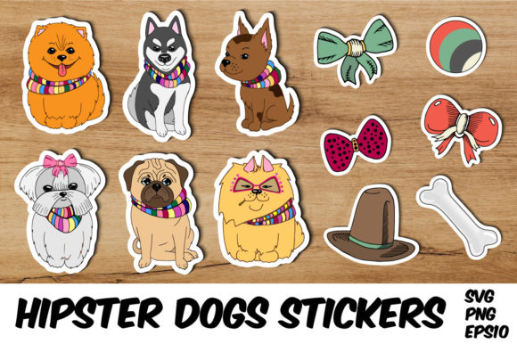 Hipster Dogs Printable Stickers