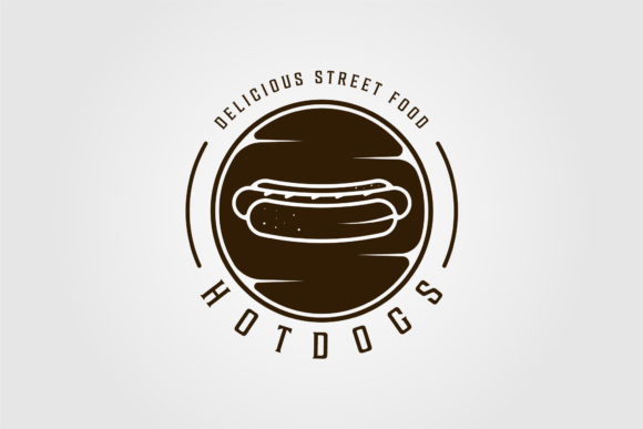 Hotdog or Hotdogs Logo Vector Line