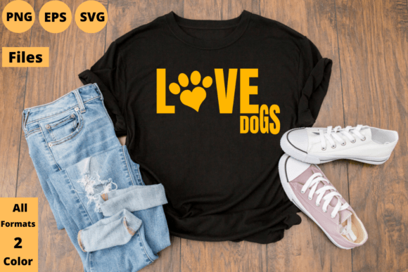 Love Dog Typography T-shirt Design