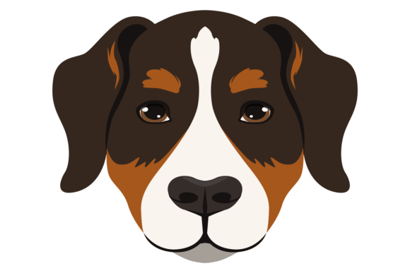 Sennenhund Face Icon. Swiss Mountain Dog
