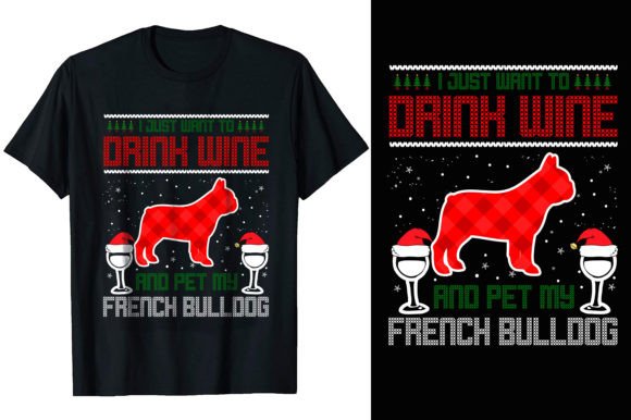 Ugly Christmas Bull Dog T-shirt Design